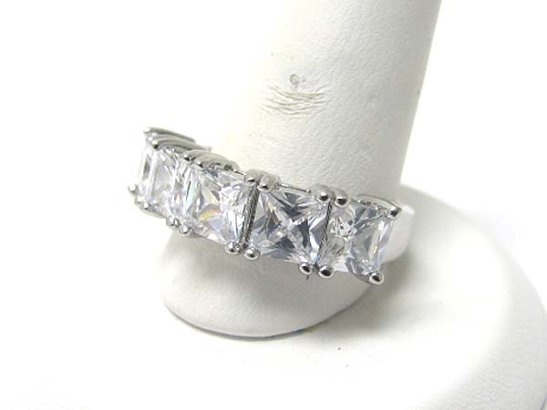 Barguette crystal slim line ring