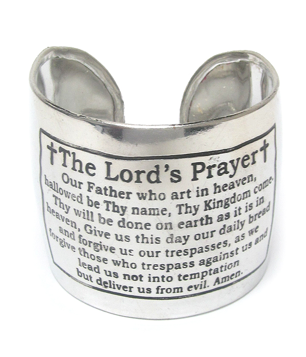 The lords prayer metal cuff bracelet  - brass