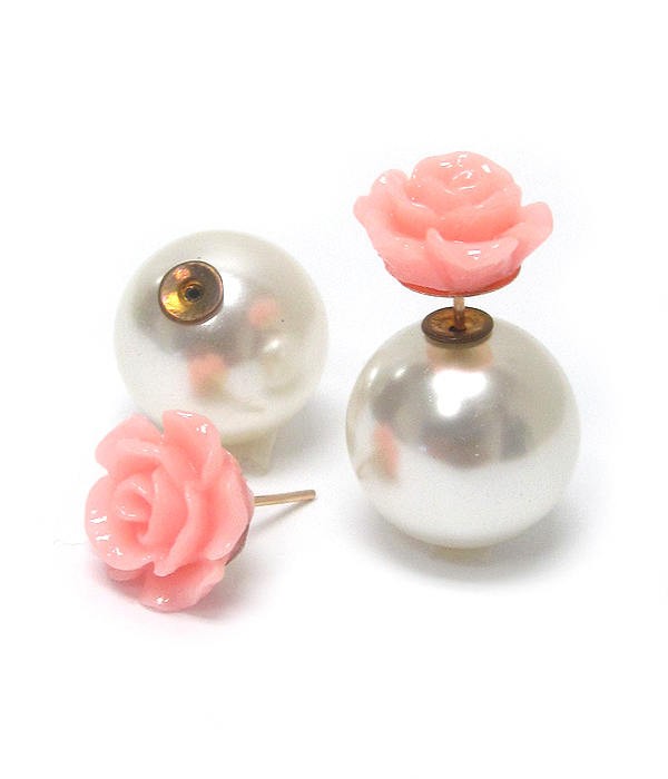 Flower pearl doublesided earrings