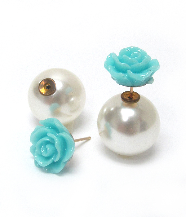 Flower pearl doublesided earrings