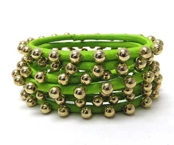 Multi metal balls on band stretch bracelt