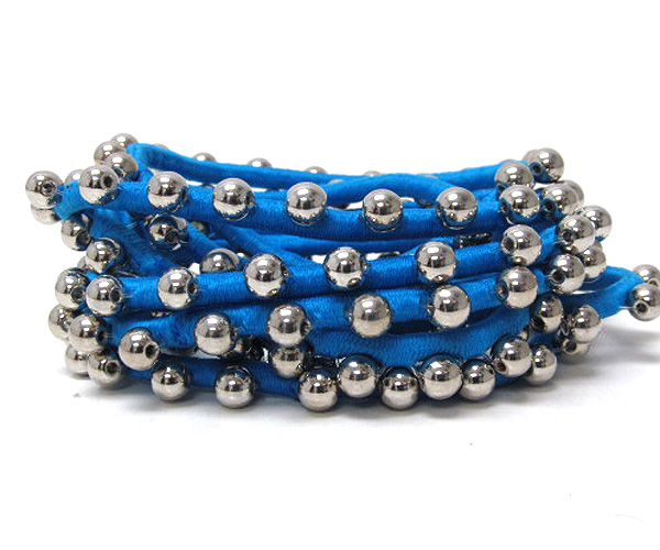 Multi metal balls on band stretch bracelt