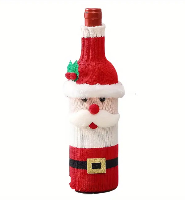 Santa claus wine bottle sweater cover