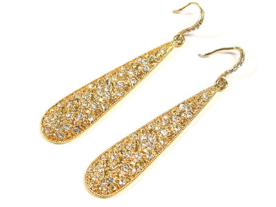 Crystal long tear drop earring