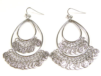 Metal cascade drop chandelier earring