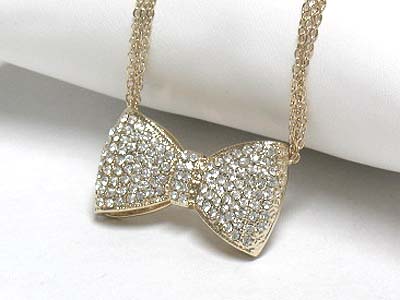 Crystal ribbon pendant necklace 