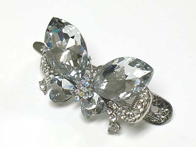 Large crystal butterfly hair pin