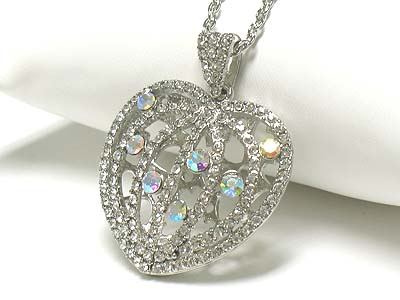 Crystal large heart pendant necklace