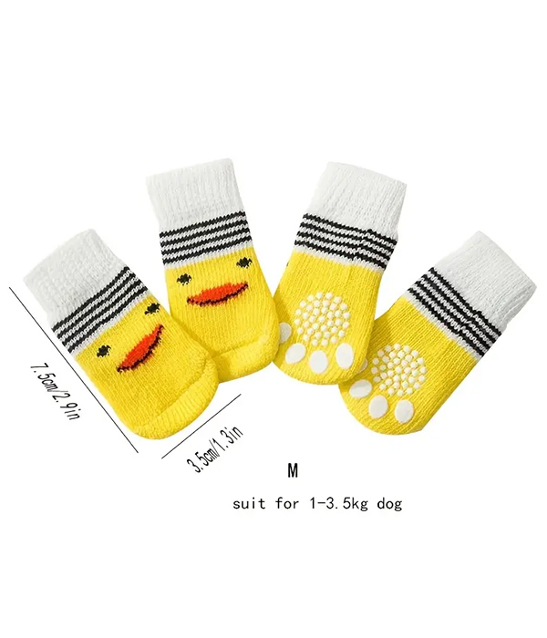 4 piece non slip pet socks