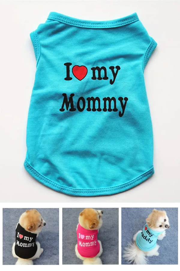 Breathable vest for dog and cat - i love my mommy