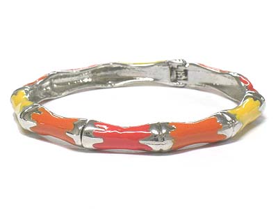 Enamel metal bamboo bangle