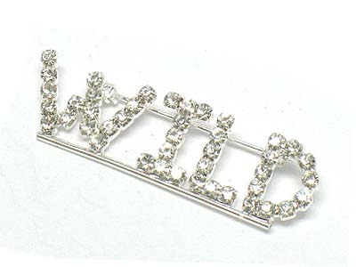 Rhinestone wild letter brooch