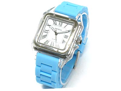 Pastel color summer water proof rubber band watch