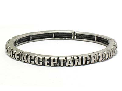 Courage wisdom acceptance inscribed metal stretch bracelet - bible messaage