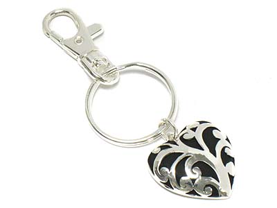 Filigree casting heart  key chain