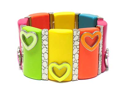 Heart deco tall formica bar stretch bracelet