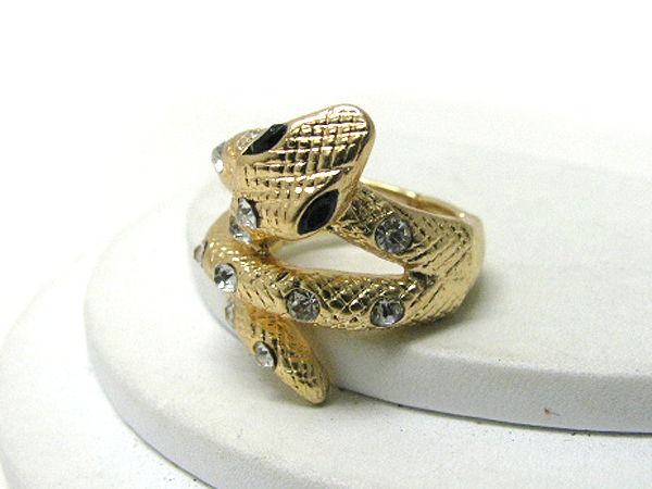 Crystal deco snake stretch ring