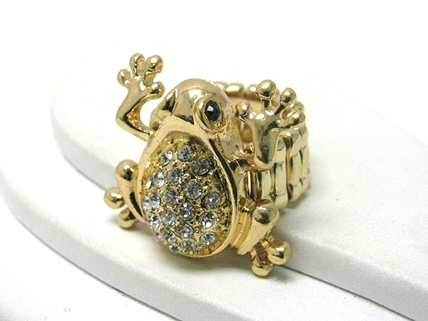 Crystal stud frog stretch ring