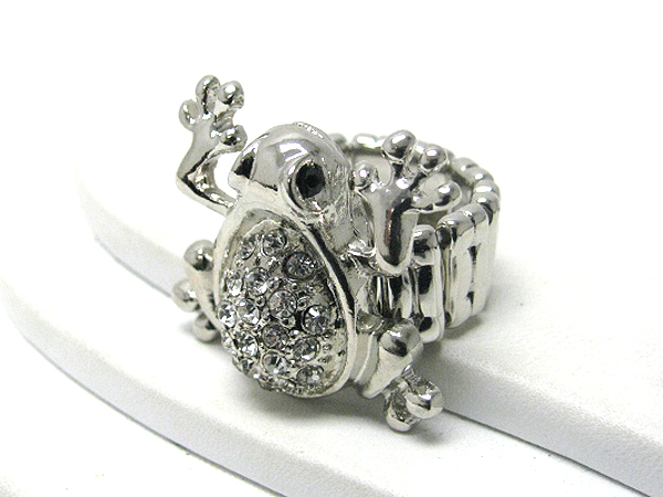 Crystal stud frog stretch ring