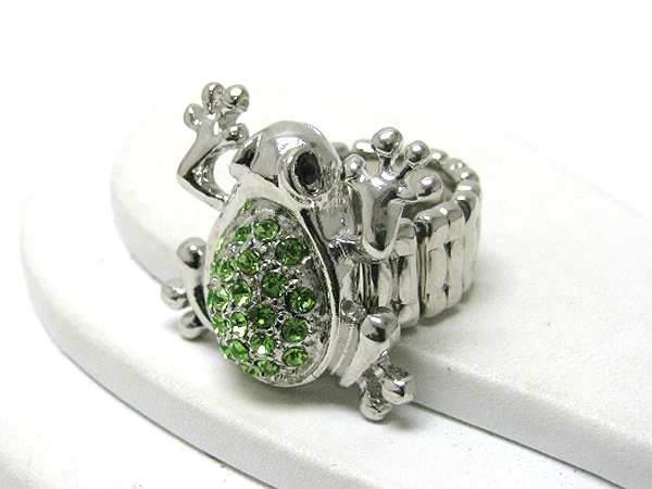 Crystal stud frog stretch ring