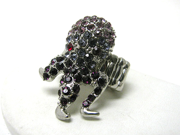 Crystal stud octopus stretch ring