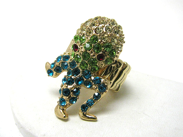 Crystal stud octopus stretch ring