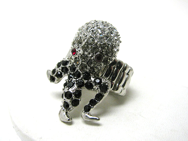 Crystal stud octopus stretch ring