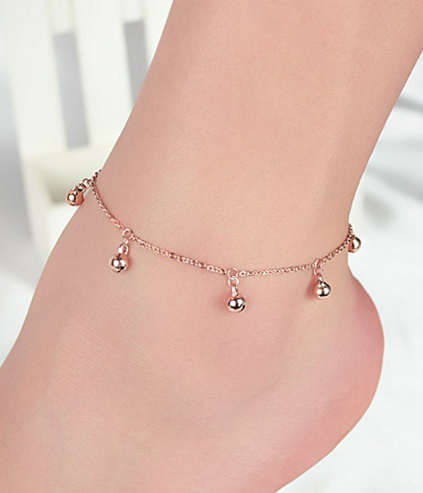 Multi metal ball dangle anklet