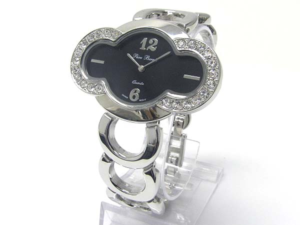 Crystal deco metal art design metal band watch