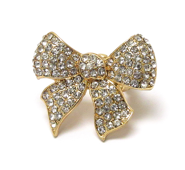 Crystal ribbon stretch ring