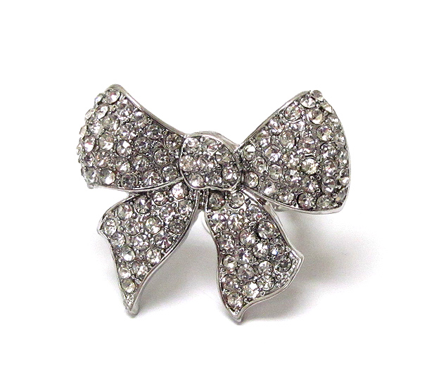 Crystal ribbon stretch ring