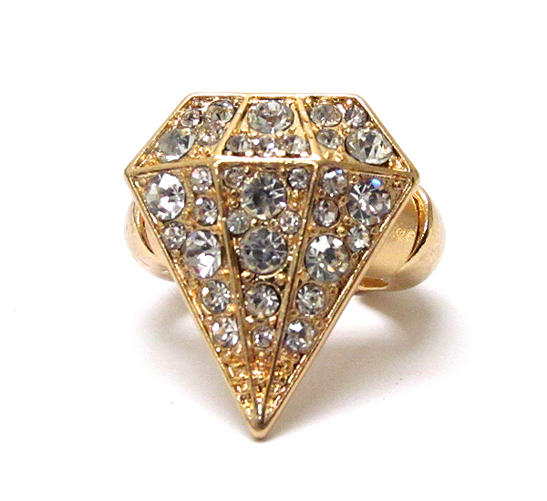 Crystal diamond stretch ring