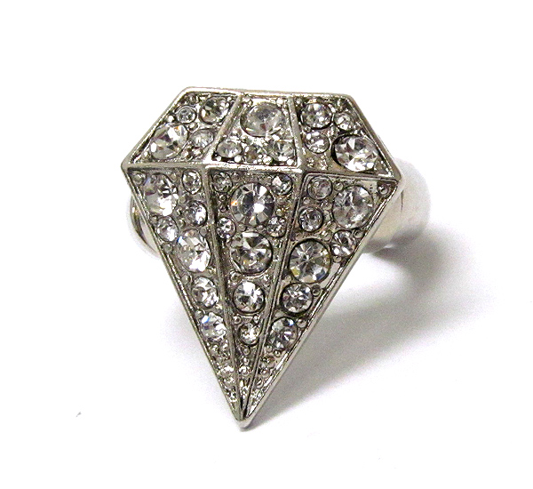 Crystal diamond stretch ring