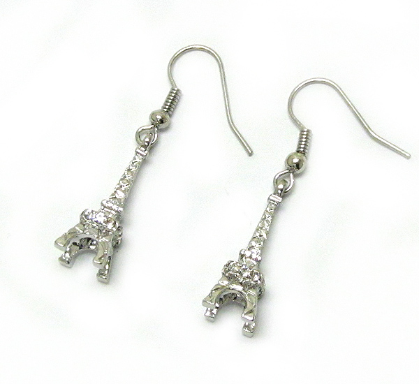 Crystal deco eiffel tower earring