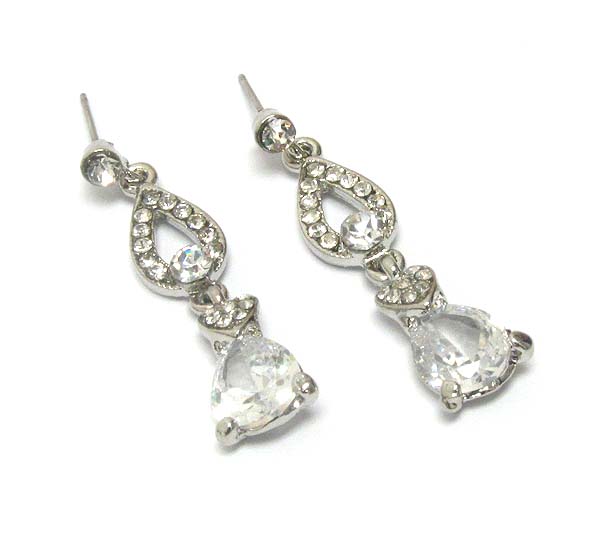 Double teardrop crystal drop earring