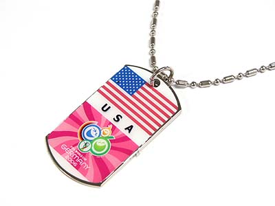 Epoxy coated photo quality color dogtag necklace - usa