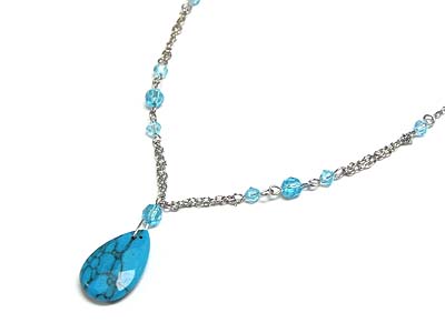 Turquoise look pendant  necklace