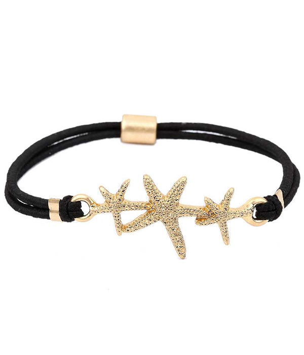 Triple starfish stretch bracelet or ponytail