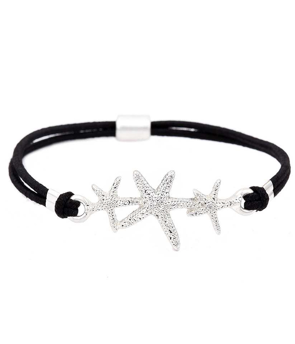 Triple starfish stretch bracelet or ponytail