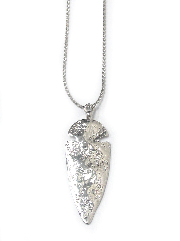 Handmade arrowhead pendant long necklace