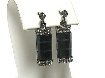 Crystal and glass bar earring