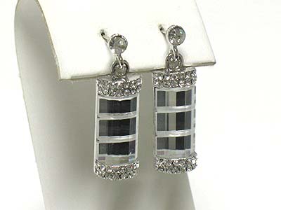 Crystal and glass bar earring