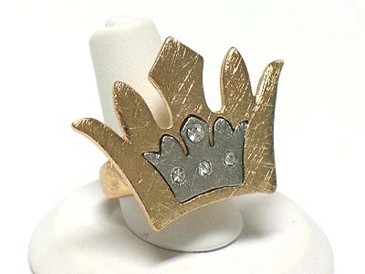 Scratch metal crown ring - brass metal