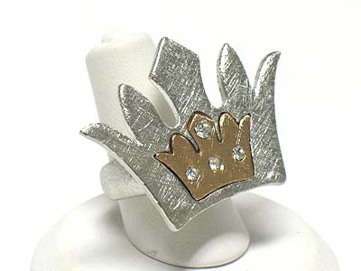 Scratch metal crown ring - brass metal