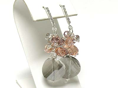 Genuine crystal beads drop earring