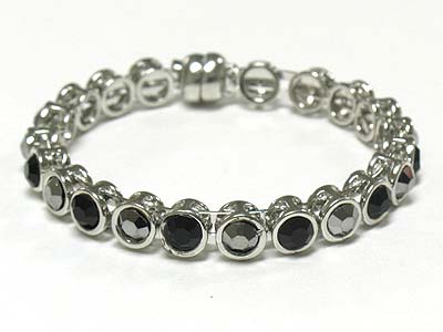 Austrian crystal single line magnetic clasp bracelet