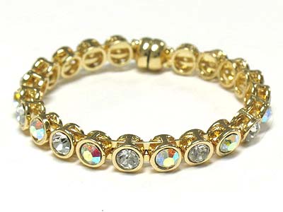 Austrian crystal single line magnetic clasp bracelet