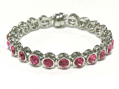 Austrian crystal single line magnetic clasp bracelet