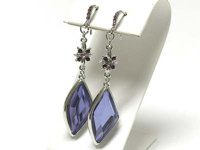 Crystal stud cascade drop earring