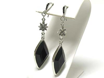 Crystal stud cascade drop earring